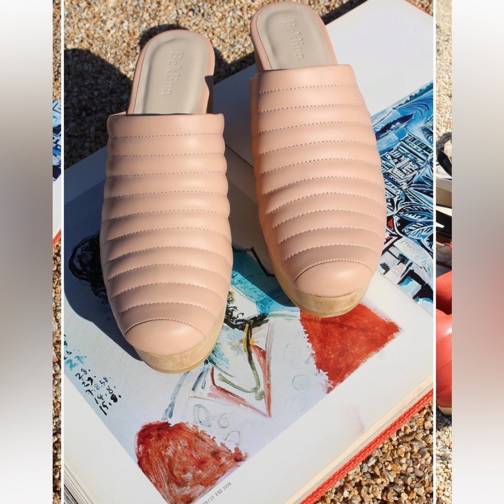 Beklina Leather Quilted Women's Mules in Bluff